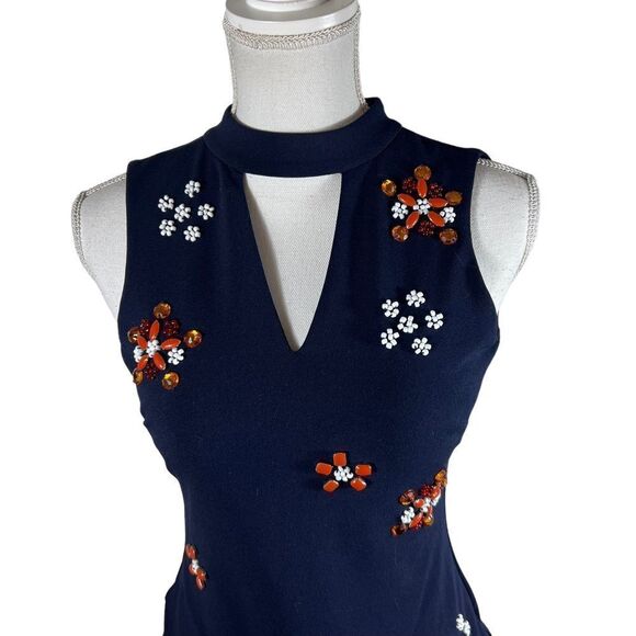 Guess Los Angeles Navy Blue Embellished Mini Dress - Picture 5 of 11